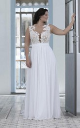 A Line Sheer Bateau Neck Sweetheart Lace Top High Quality Plus Size Brides Gown