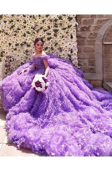 pastel purple wedding dress