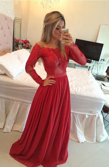 red formal dress long
