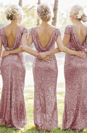 dusty rose sequin bridesmaid dresses