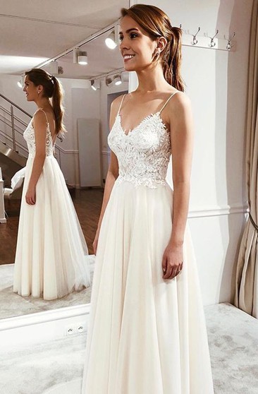 wedding dresses with thin straps