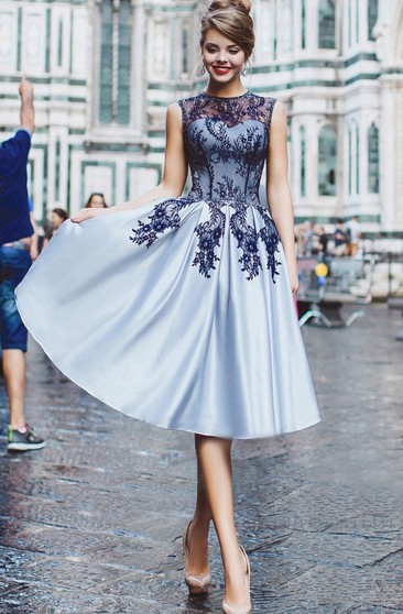 short chiffon homecoming dress with lace racerback